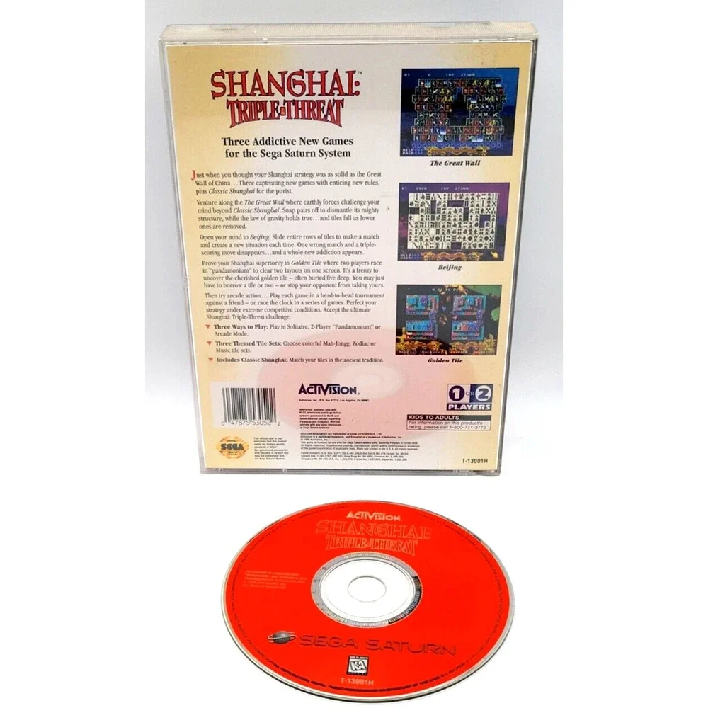 SHANGHAI TRIPLE-THREAT CIB COMPLETE‎ IN BOX SEGA SATURN GAME REG CARD INTACT